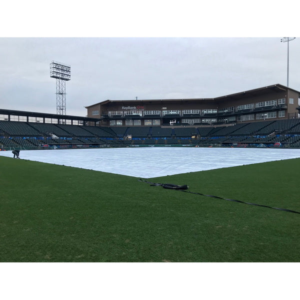 12 Mil Polyethylene Baseball Field Tarp In Use