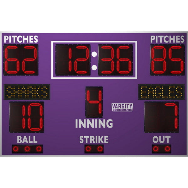 9' Baseball Scoreboard with Pitch Count - 3355