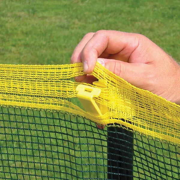 Grand Slam 4' Temporary Baseball Field Fencing (10' Spacing) Close Up View