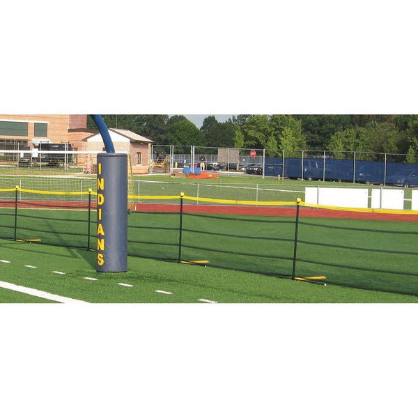 Grand Slam 4' Temporary Baseball Field Fencing (10' Spacing) In the Field