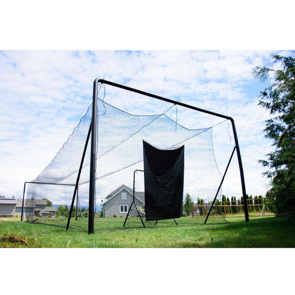 Iron Horse Commercial Batting Cage System Side View Outdoor Field