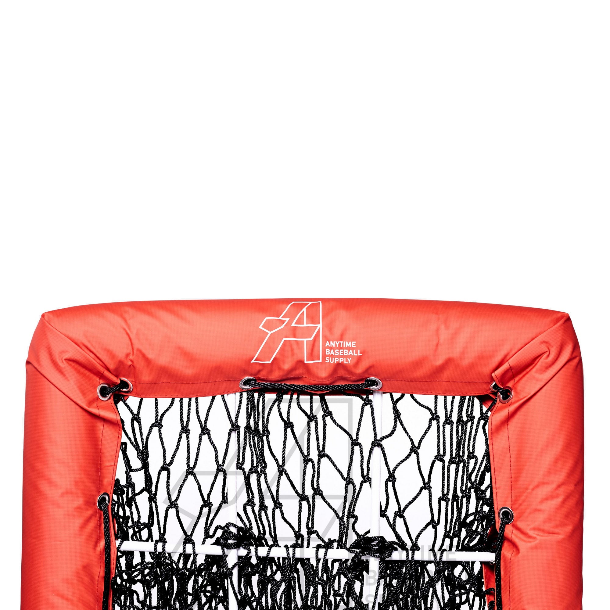 No Hitter Net 9 Hole Pitching Net Red Close Up View