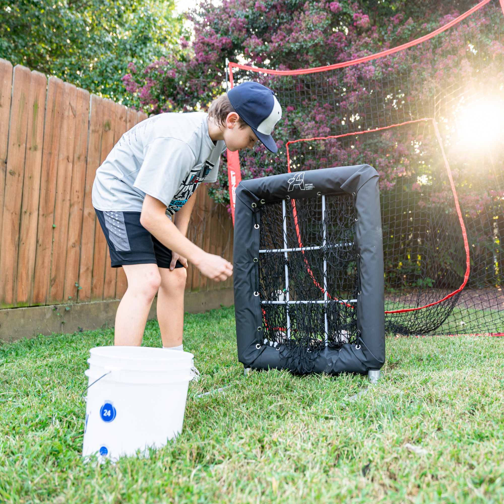 No Hitter Net - Pitching Net Target with Strike Zone for Baseball and Softball with Player