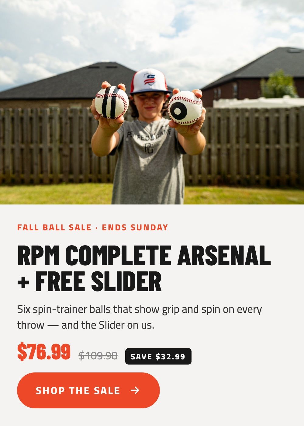 Fall Ball Sale — RPM Complete Arsenal + free Slider, $76.99