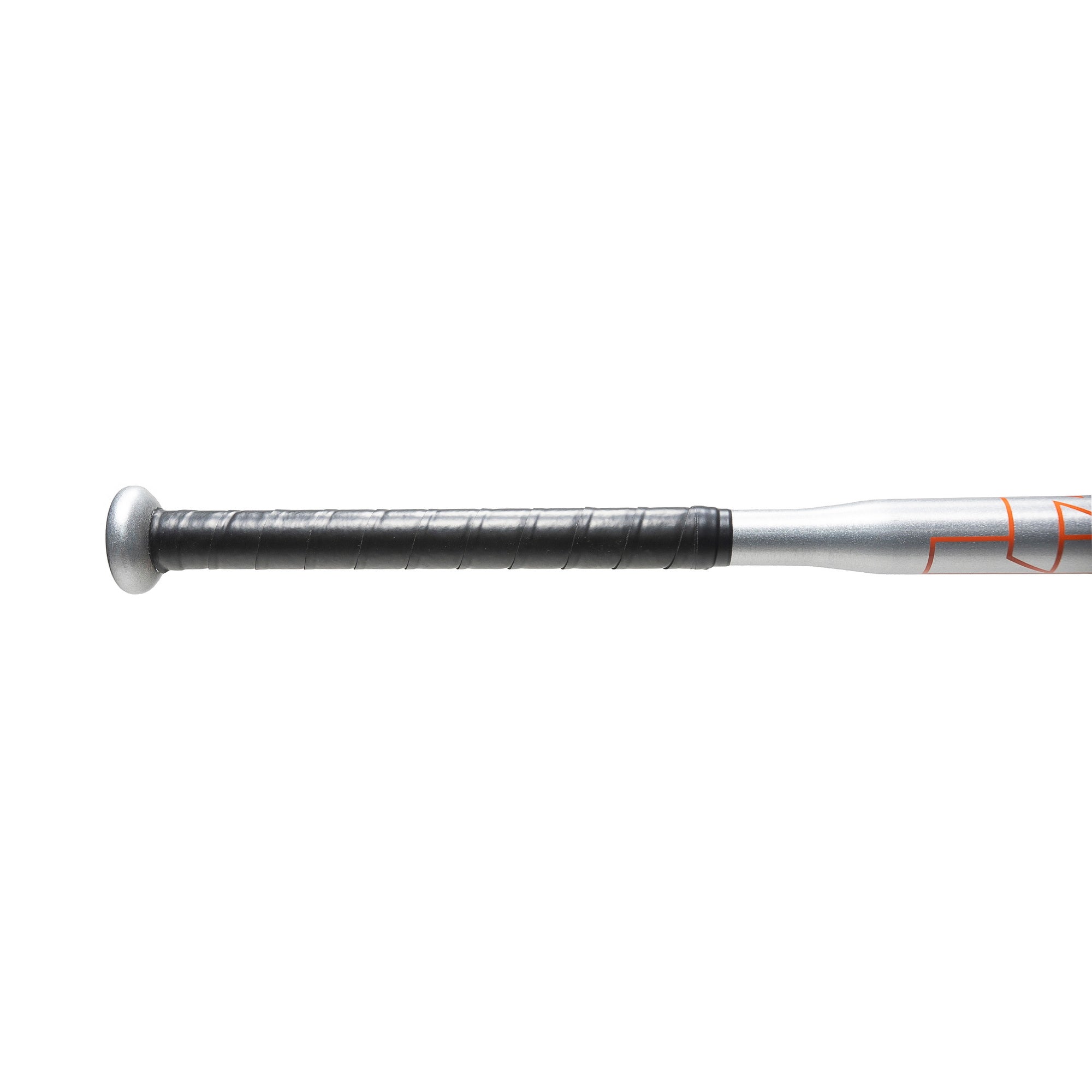 Underload Skinny Bat Speed Trainer Baseball bat handle with black and orange design on a white background