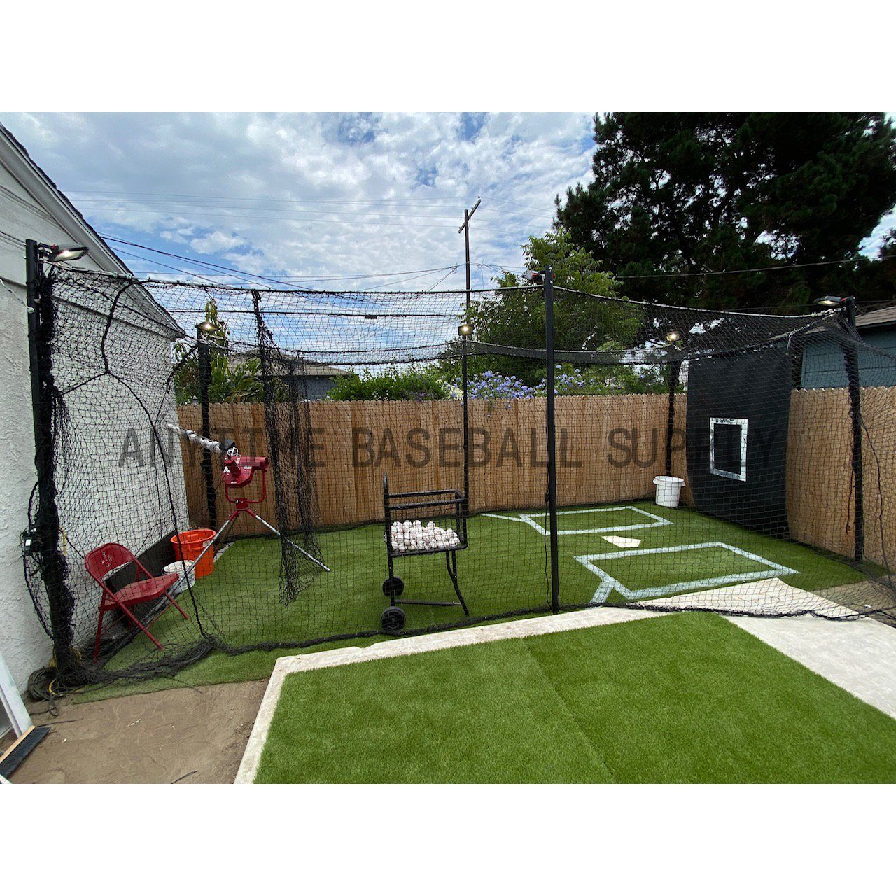 Heater Pro Real Curveball Pitching Machine with Ball Feeder Backyard