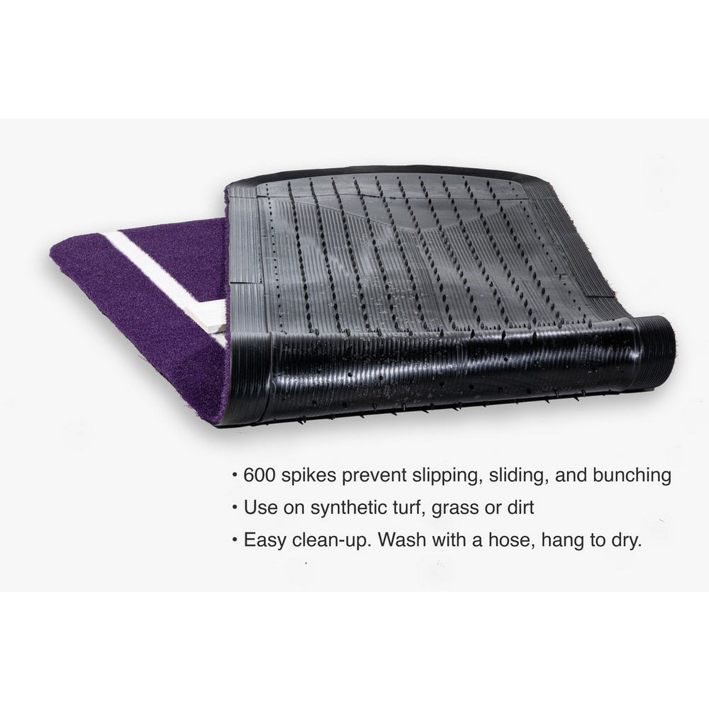 Paisley's Signature Non-Skid Softball Pitching Mat with Spikes purple folded spikes view