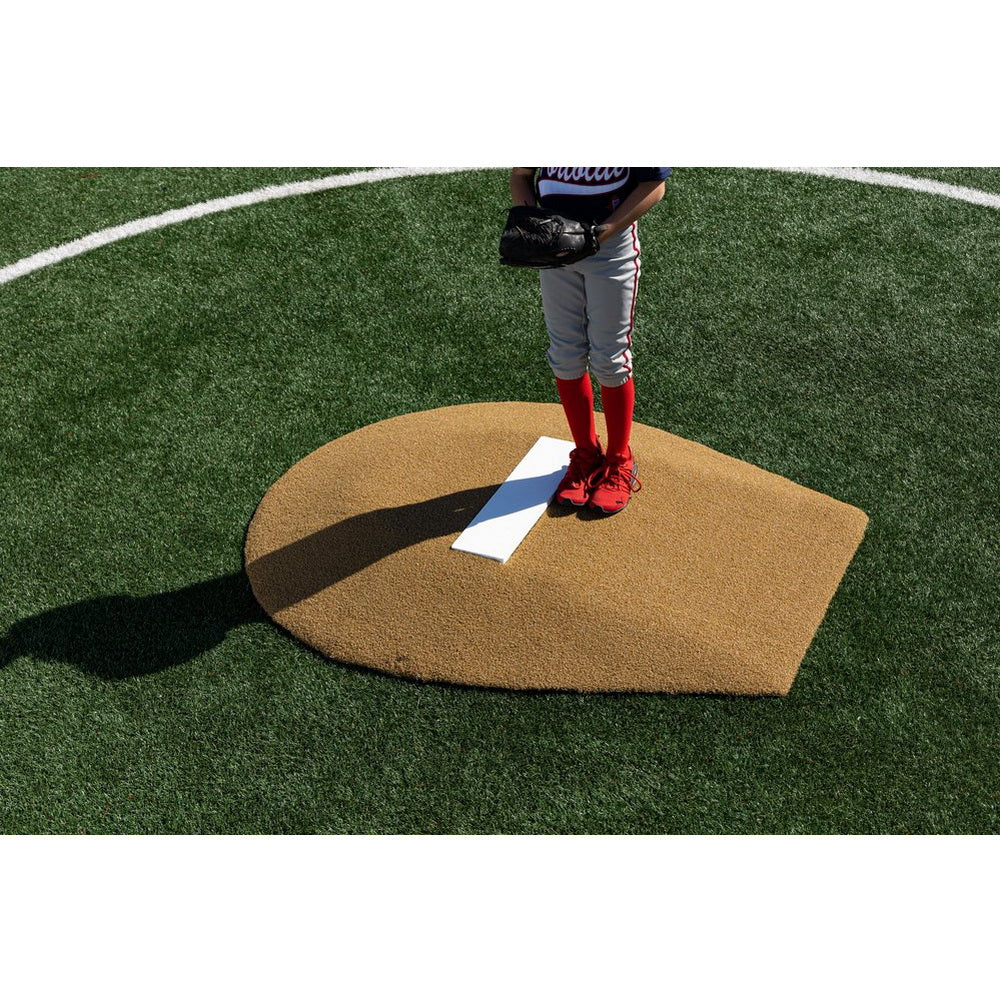 PortoLite 6" Portable Youth Pitching Mound For Baseball tan high angle view
