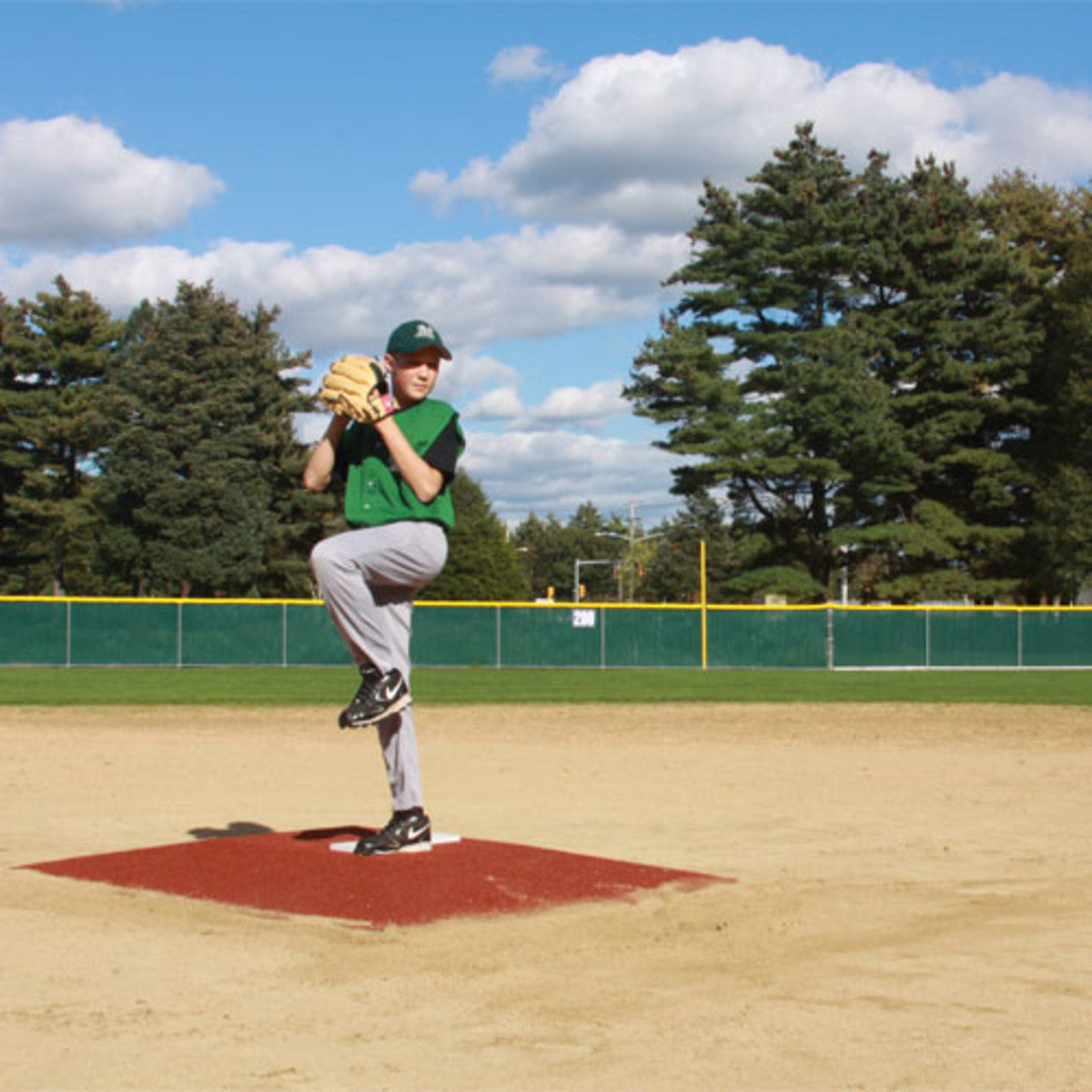 ProMounds 6" Bronco Youth League Game Pitching Mound clay color pitching on mound