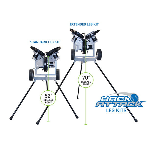 Set of Extended Legs for the Hack Attack Pitching Machine Ball Release Comparison