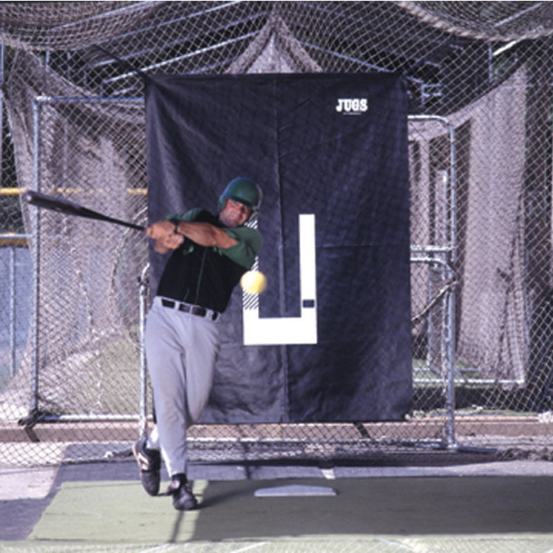 Batting Cage Backdrop and Pitcher's Trainer with Player Batting