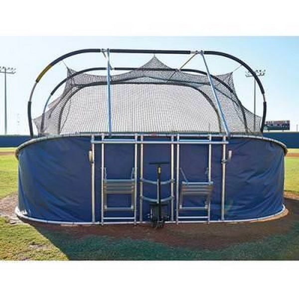 Big Bubba Elite Portable Backstop Hitting Turtle for Baseball Rear View
