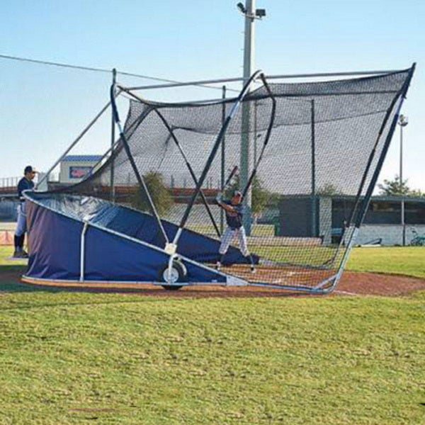 Big Bubba Elite Portable Backstop Hitting Turtle for Baseball Side View