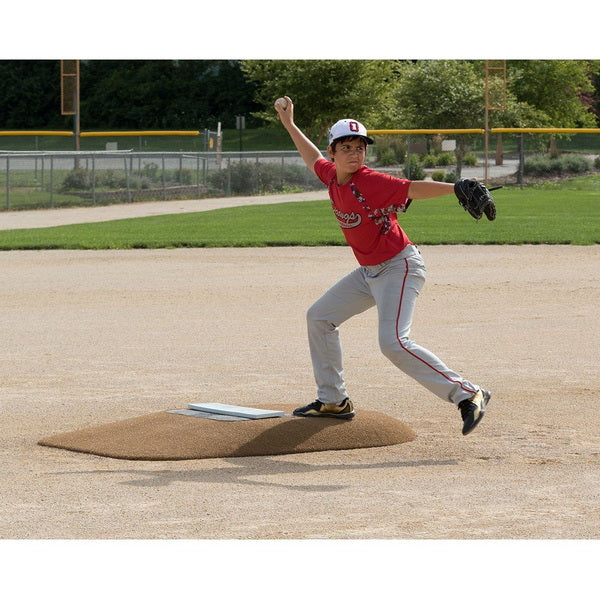 Pitch Pro 465 6" Portable Game Pitching Mound With Player Throwing Ball