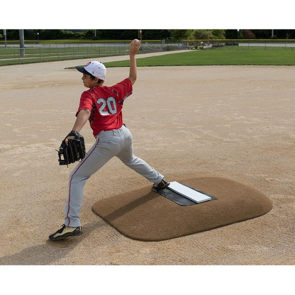 Pitch Pro 465 6" Portable Game Pitching Mound With Player Throwing Ball