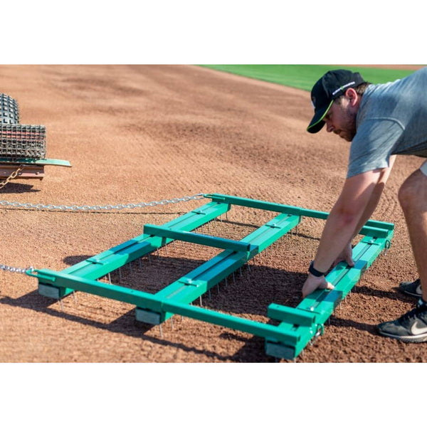 2-in-1 Nail Drag for Baseball Fields Being Set Up 