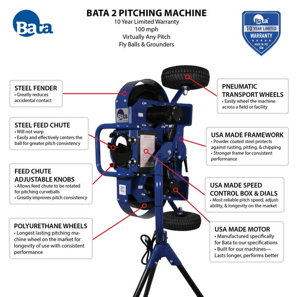 Bata-2 Pitching Machine For Baseball And Softball