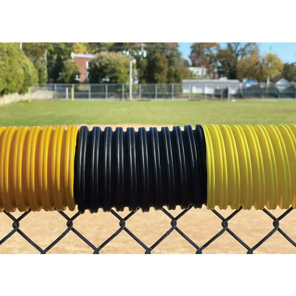 Fence Crown Chain Link Fence Topper installed Black  Yellow Gold Color