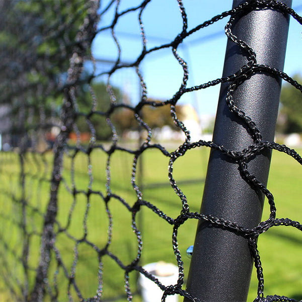 Freestanding Trapezoid Batting Cage for Baseball and Softball pole close up view