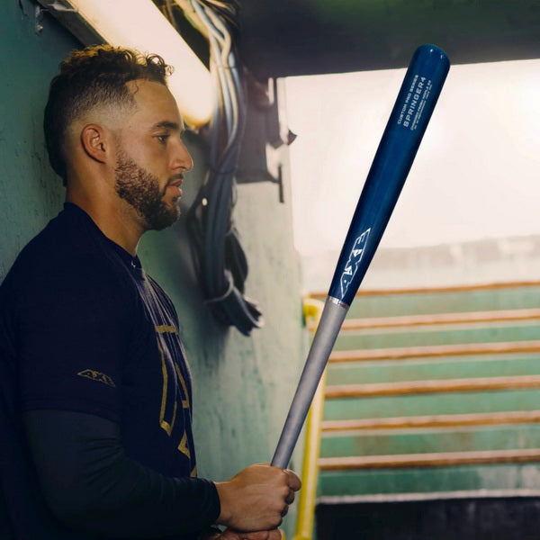 George Springer4 Custom Pro Wood Baseball Bat With Player Holding The Bat