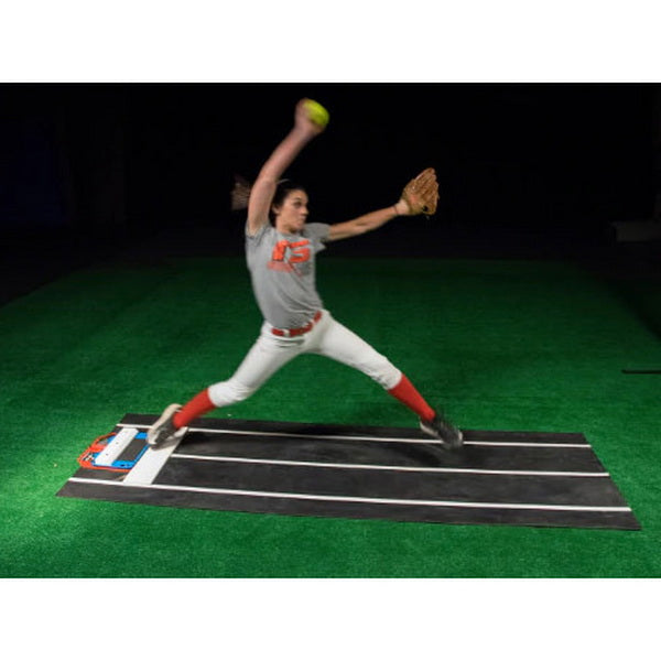 Queen Of The Hill Softball Pitching Trainer being used in pitching practice