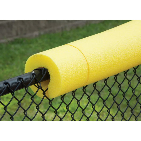 Safe Foam Baseball Fence Top Padding Yellow Installed on Fence
