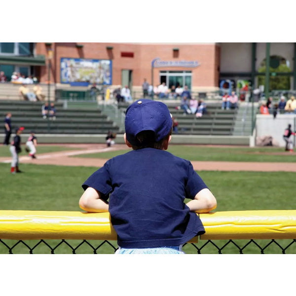 Safe Foam Baseball Fence Top Padding With Kid on Fence