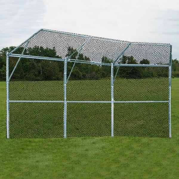 Baseball Backstop Fence - 3 Panel Center Overhang with 2 Wing Overhang Configuration