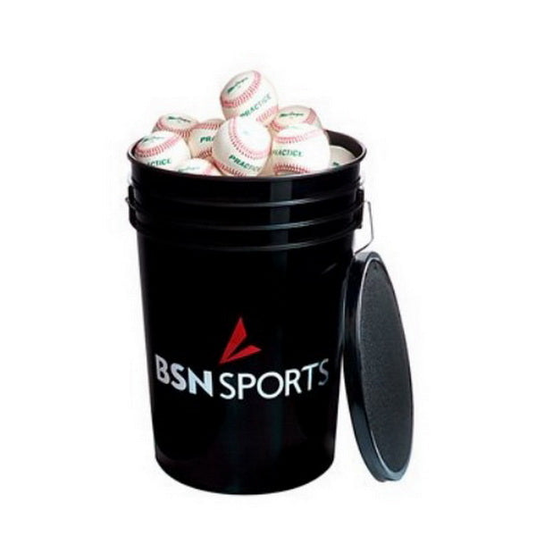 BSN Baseball Ball Bucket with 36 Practice Baseballs