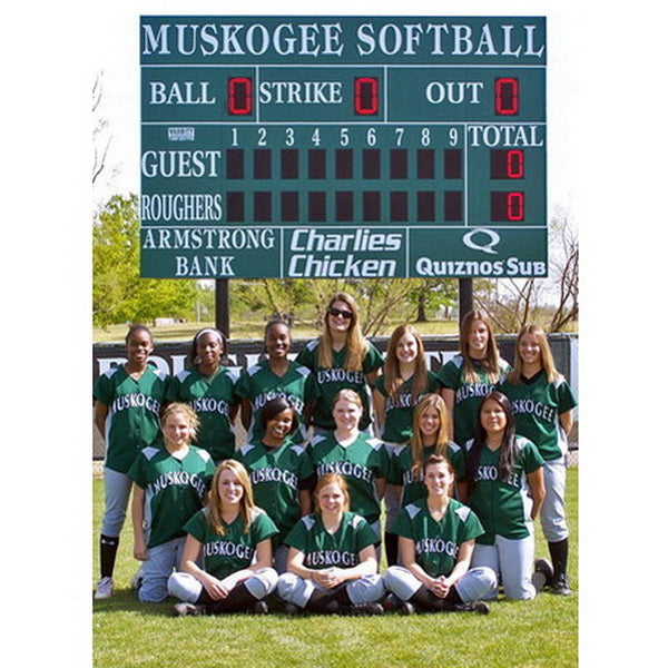 Electronic Scoreboard for Baseball & Softball with Pitch Count - 3320 Muskogee Softball