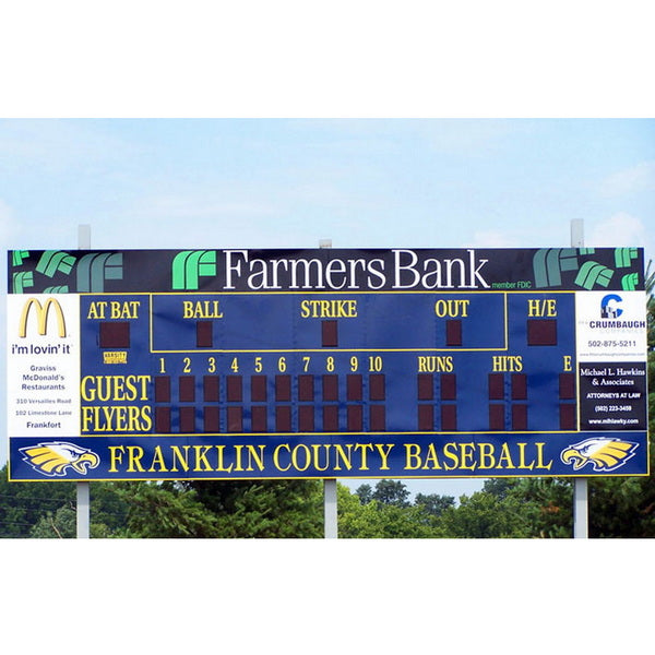 Full Size Electronic Scoreboard for Baseball and Softball - 3328 Farmers Bank