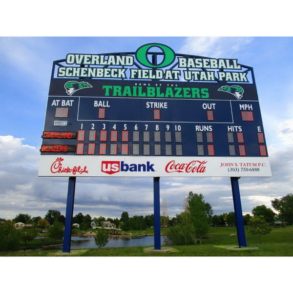 Full Size Electronic Scoreboard for Baseball and Softball - 3328 Overland Baseball 