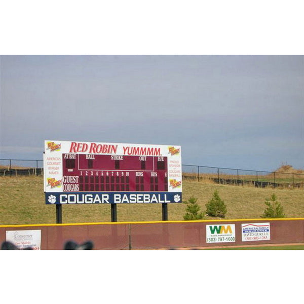 Full Size Electronic Scoreboard for Baseball and Softball - 3328 Red Robin