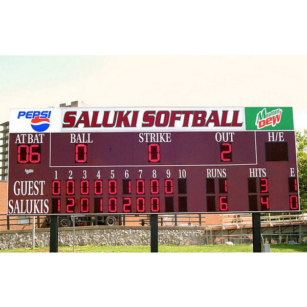 Full Size Electronic Scoreboard for Baseball and Softball - 3328 Saluki Softaball