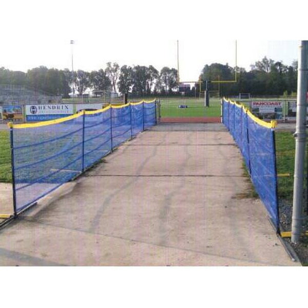 Grand Slam 4' Temporary Baseball Field Fencing (10' Spacing) Blue