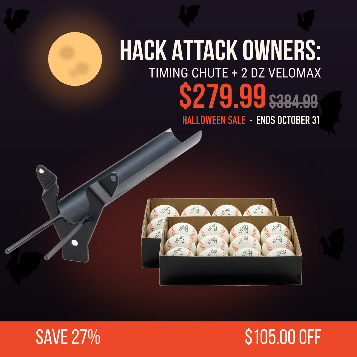 Hack Attack owners: Timing Chute + 2 dz VeloMax, $279.99, Halloween Sale ends October 31