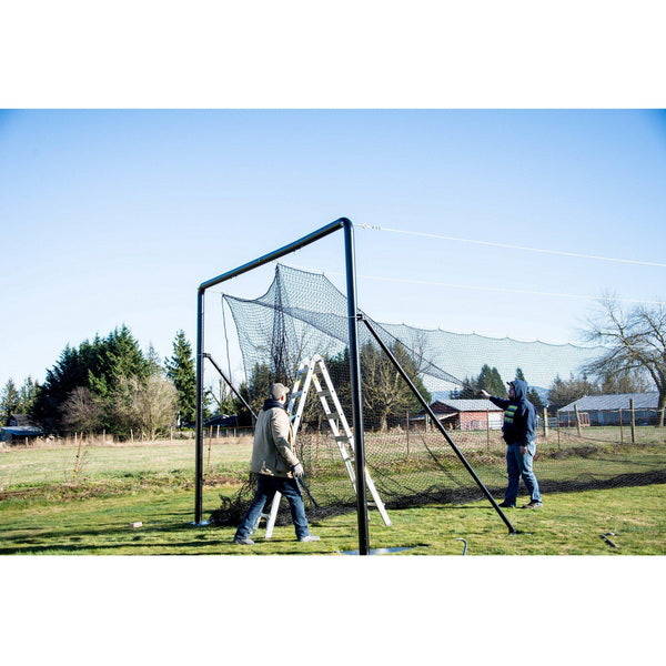 Iron Horse Commercial Batting Cage System Frame and Net Set Up Side View