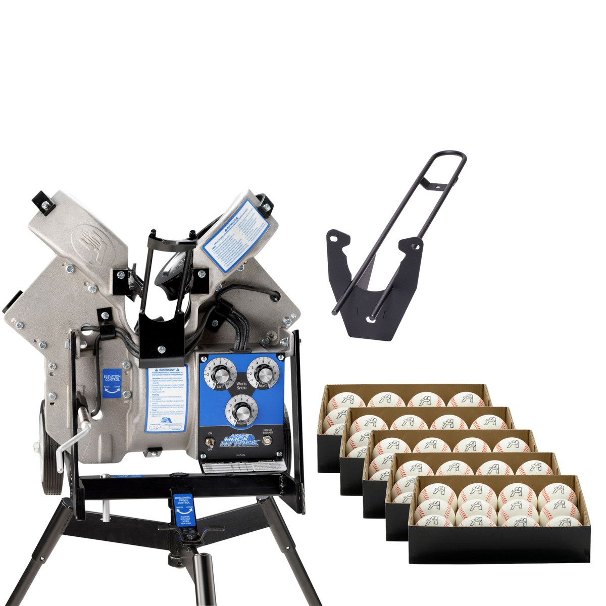 Complete Jr Hack Attack Set Up - Machine, Timing Chute, & VeloMax Foam Balls