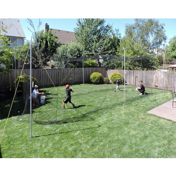 Jugs Hit at Home Complete Backyard Batting Cage Practice with multiple players