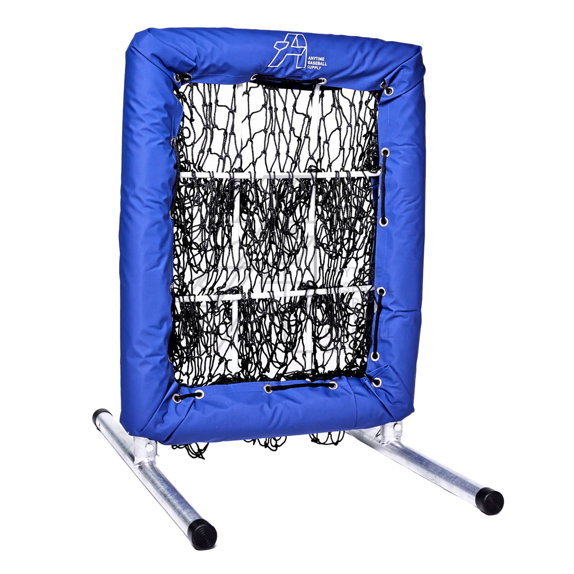 No Hitter Net 9 Square Pitching Net Blue Angled View