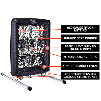 No Hitter Net - Pitching Net Target with Strike Zone for Baseball and