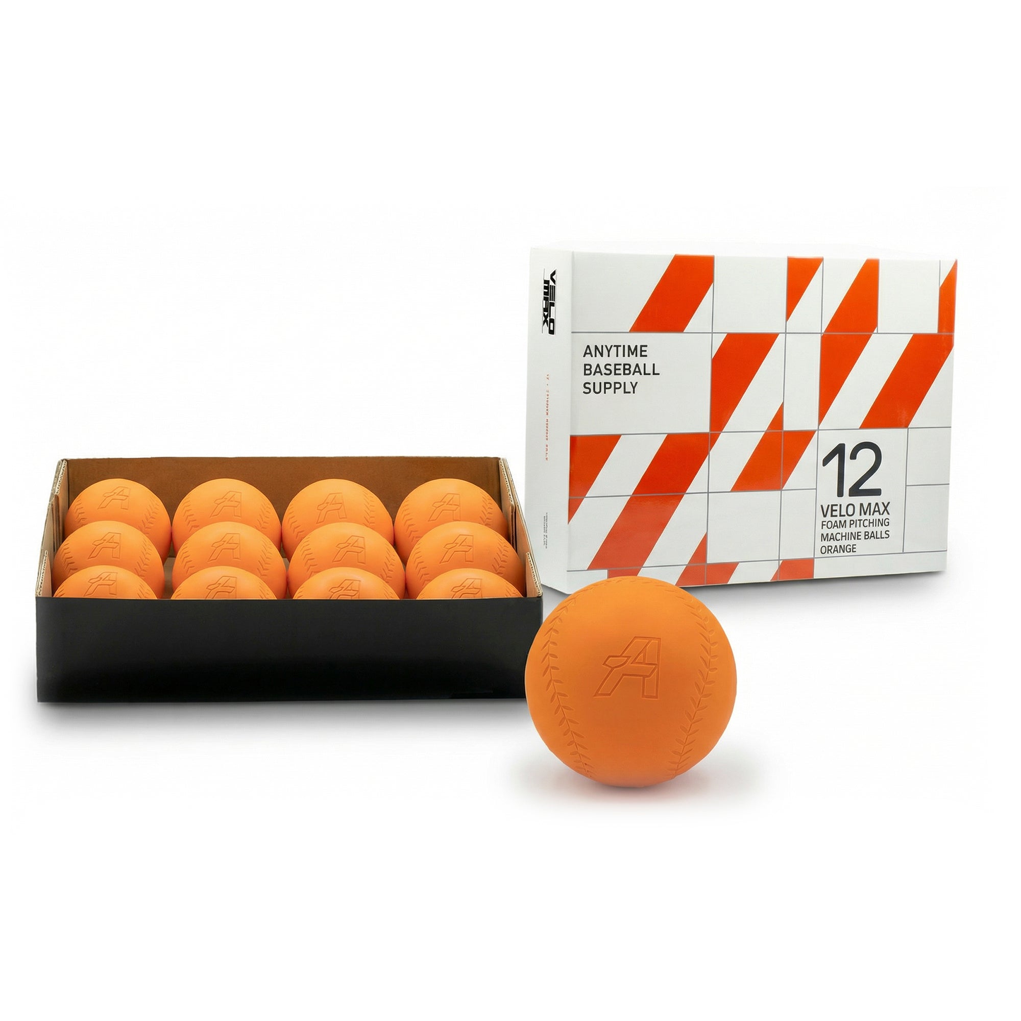 VeloMax Foam Pitching Machine Balls with Sunken Seams