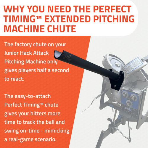 Perfect Timing™ Extended Pitching Machine Chutes for Junior Hack Attac