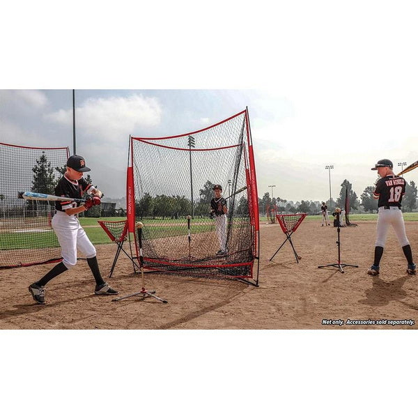 PowerNet 3 Way Training Net For Baseball & Softball - 7' x 7' With Players In Practice