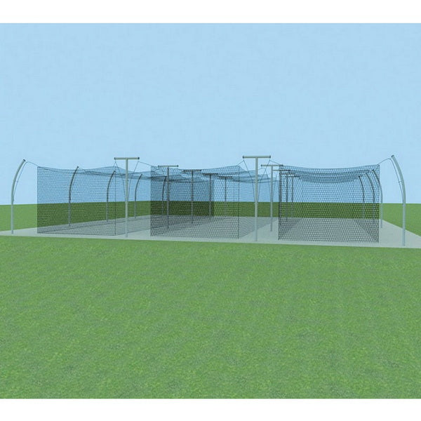 Power Play Pro Batting Cage Frame - 55' - 70' Multiple Tunnel Adaptor Front View