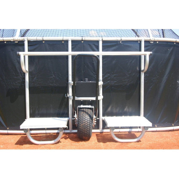 Professional Roll Away Portable Hitting Turtle for Baseball Rear Close Up View