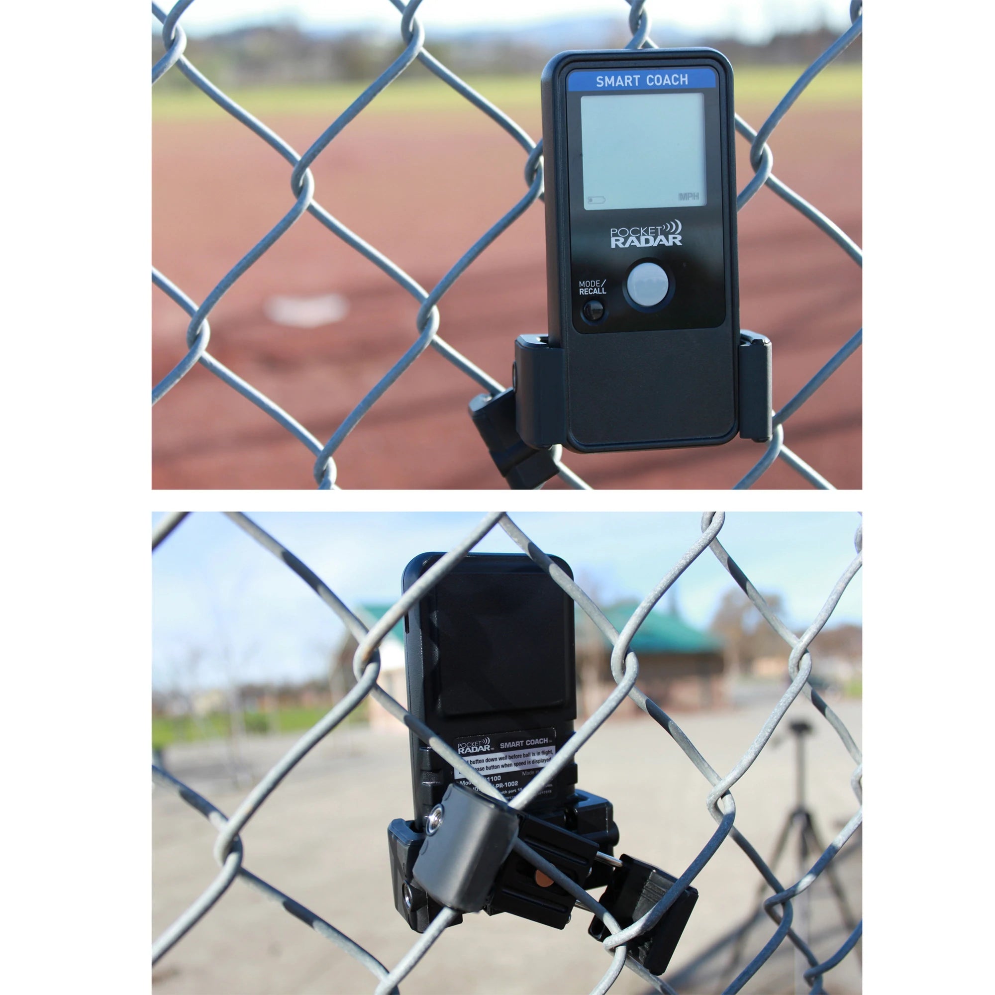 Universal Mount with Pocket Radar and Phone Attached In the Field