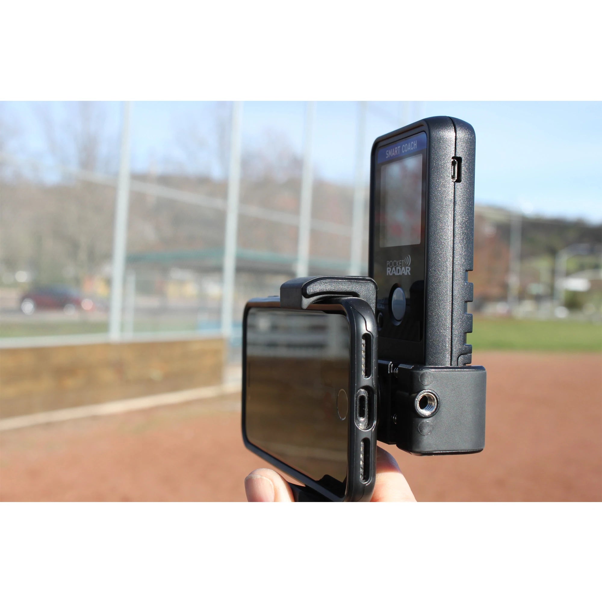 Universal Mount with Pocket Radar and Phone Attached