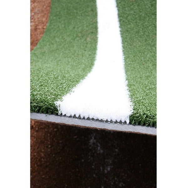 12' x 6' Lined Baseball Batting Mat Pro Green Close Up View