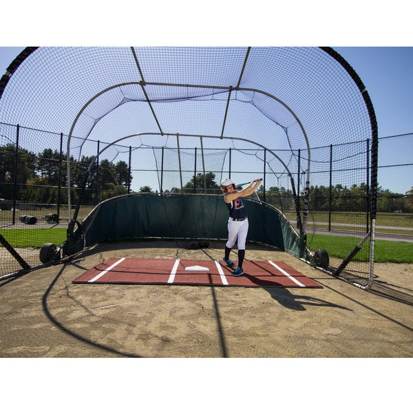 12' x 7' Softball Batting Mat Pro Clay With Player Front View